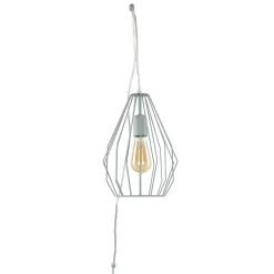 Hängelampe mit Stecker Kabel 5,5 m lang Grau flexibel