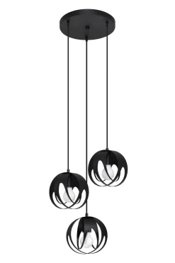 Hängelampe Modern Ø 30 cm Metall 3-flammig E27 Schwarz