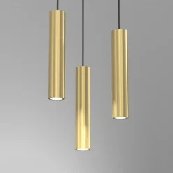 Hängelampe Modern Messing Schwarz GU10 3-flammig