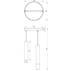 Hängelampe Modern Messing Schwarz GU10 3-flammig