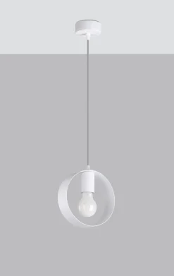 Hängelampe Modern rund Ø 18 cm Metall Weiß E27 HIAS