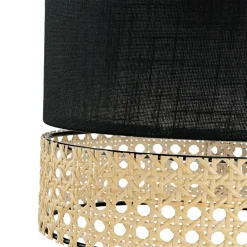 Hängelampe Modern Schwarz Braun E27 Stoffschirm