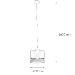 Hängelampe Modern Schwarz Braun E27 Stoffschirm