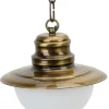 Hängelampe PELLA Messing Glas Maritim außen