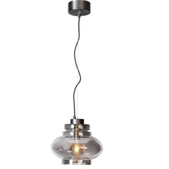 Hängelampe Rauchglas 30 cm breit H: max. 140 cm verstellbar