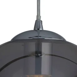 Hängelampe Rauchglas D: 35 cm Glas Metall Kugelschirm