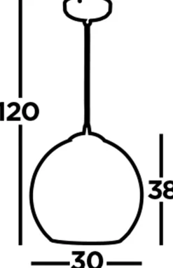 Hängelampe Rauchglas E27 Ø 30 cm Kugel Schirm Grau Schwarz