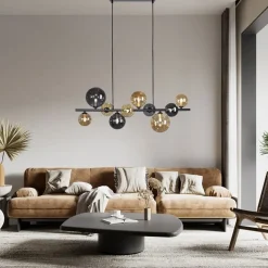 Hängelampe Rauchgrau Bernstein G9 3000 lm Glas 10-flmg