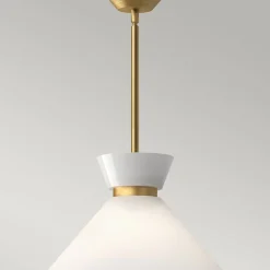 Hängelampe Retro Ø 35,8 cm Metall Glas E27 verstellbar in Gold