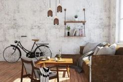 Hängelampe Rostbraun Metall Holz 3-flmg E27 Ø36 cm rund