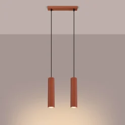 Hängelampe Rot 2-flammig B: 30 cm schmal H: max. 90 cm GU10