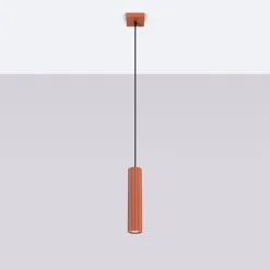 Hängelampe Rot schmal Ø 8 cm H: max. 118 cm GU10