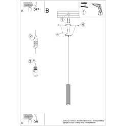 Hängelampe Rot schmal Ø 8 cm H: max. 118 cm GU10