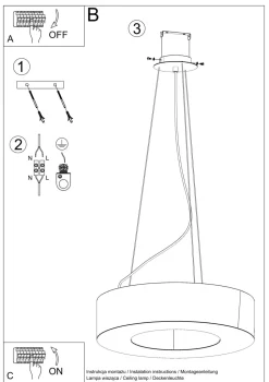 Hängelampe rund Ø 90 cm blendarm Weiß Stoff Schirm