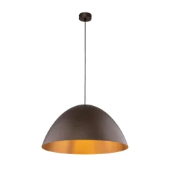 Hängelampe rund Ø 50 cm H: max. 1,7 m Braun Metall E27