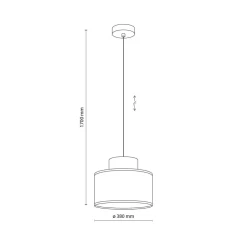 Hängelampe rund Ø 20 cm H: max. 170 cm E27 Jute Stoff