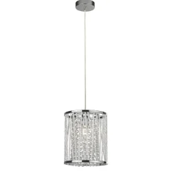 Hängelampe rund Ø 21 cm Kristall E27 Chrom Klar