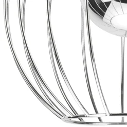 Hängelampe rund Ø 24 cm Metall Draht Schwarz Chrom KARNA