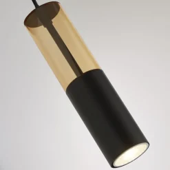 Hängelampe rund Ø 10 cm schmal GU10 Schwarz Bernstein