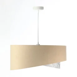 Hängelampe rund Ø 50 cm Stoff Velours Optik E27 wohnlich