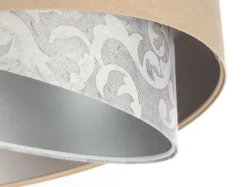 Hängelampe rund Ø 50 cm Stoff Velours Optik E27 wohnlich