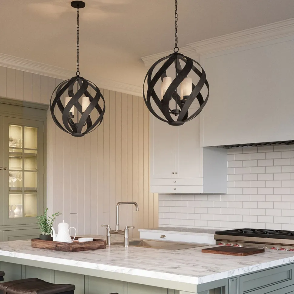 Hängelampe rund Ø50 cm 4x E14 Outdoor Terrasse