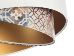 Hängelampe rund D: 50 cm E27 Stoff Velours Optik KARIM