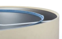 Hängelampe rund D: 50 cm Stoff Creme Blau Silber E27 Modern