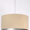 Hängelampe rund Weiß Beige Silber Retro Wohnzimmer