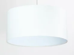 Hängelampe rund Weiß Stoff Retro Wohnzimmer JERRY