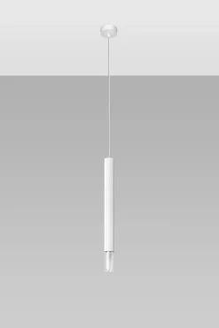 Hängelampe schmal Ø 4 cm Metall Glas G9 Zylinder Modern