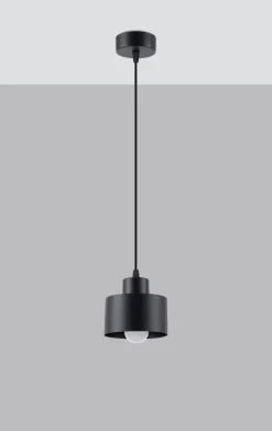 Hängelampe Schwarz Ø 12 cm klein Metall Retro E27