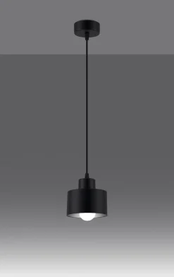 Hängelampe Schwarz Ø 12 cm klein Metall Retro E27