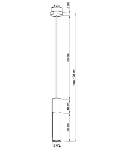 Hängelampe Schwarz Beton Metall Ø8cm GU10 JUNIA