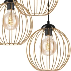 Hängelampe Schwarz Braungold Ø 50 cm Metall cm verstellbar