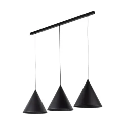 Hängelampe Schwarz 3-flammig Metall E27 höhenverstellbar