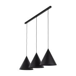 Hängelampe Schwarz 3-flammig Metall E27 höhenverstellbar