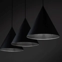 Hängelampe Schwarz 3-flammig Metall E27 höhenverstellbar