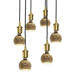 Hängelampe Schwarz für 6x E27 Ø 40 cm Messing Eisen