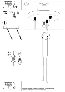 Hängelampe Schwarz Gold 3-flammig G9 Ø 20 cm Metall