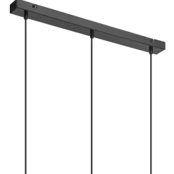 Hängelampe Schwarz Gold 3-flammig E27 B: 60 cm Metall