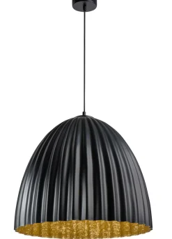 Hängelampe Schwarz Gold Loft rund Ø50 cm E27 Metall