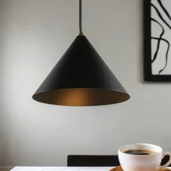 Hängelampe Schwarz GU10 Ø 20,5 cm Metall Retro Design