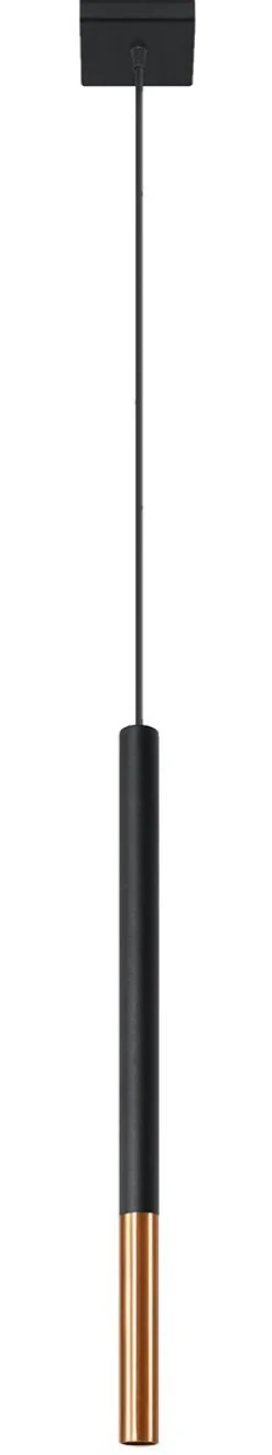 Hängelampe Schwarz Kupfer Ø 2,5 cm schmal Zylinder G9