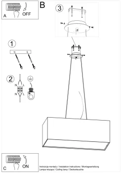 Hängelampe Schwarz Stoff Glas eckig B: 80 cm Modern