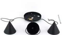 Hängelampe Schwarz verstellbar 3-flammig E27 Ø 42 cm CODY