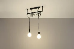 Hängelampe Schwarz verstellbar bis 150 cm E27