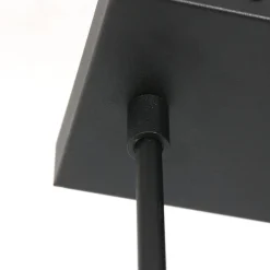 Hängelampe Schwarz Weiß Metall Stoff 140 cm 3-flammig