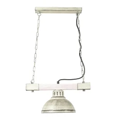 Hängelampe Shabby Weiß Metall Holz dekorativ E27 HAKON