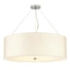 Hängelampe Stoff Ø76cm in Creme Chrom blendarm